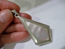Beautiful large silver pendant with mother-of-pearl