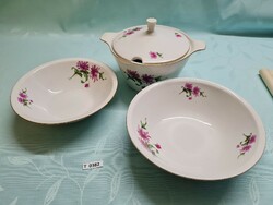 T0382 lowland flower pattern serving set 3 pcs. Soup bowl 27 cm, side dish 25 cm, side dish 23.5 cm