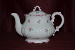 Zsolnay barokkos rózsaszín tollazott teáskiöntő
