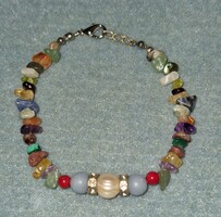 • Csakra karkötő angelit / angyalkő  s tenyésztett gyönggyel