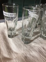 8 thick glass glasses with Ramazzotti inscription, marked 2 cl and 4 cl (reed+79/2)