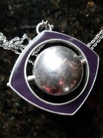Special desing pilcrim, fire enamel pendant, with silver-plated chain!