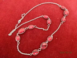 Long necklace with ruby colored stones. Jokai.