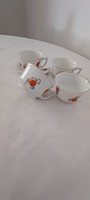 Manófüles Zsolnay pajzspecsétes csészék és tányér