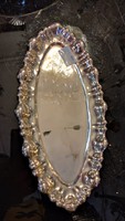 Silver bladder pattern tray or offering, oval shape. Gs101