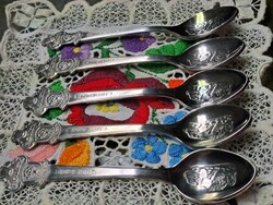 Collector's rarities! Exclusive rolex branded bucherer coffee spoon collection with tree of life lucerne 5 pcs