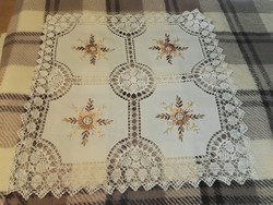 Tablecloth made with ribbon embroidery....Handwork.