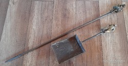 Old fireplace with shovel and shovel