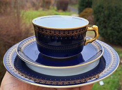 Rarity!!!! Very nice romanov kobolt blue gold elegant coffee cups! Trio