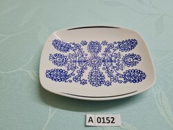 A0152 Hollóházi kék virágmintás tálka 14x12 cm