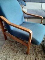 2db retro fotel (együtt 42e ft), nagyon kényelmes, újrahúzott türkizkék szövettel
