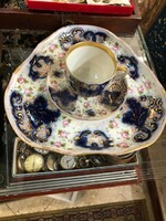 Cafe set, porcelain, 3 pieces, tray size 24 cm.