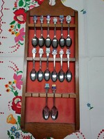 Sheffield England bilchrom vintage spoon collection in teak