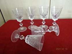 Talpas, csiszoltüveg pohár, hat darab.egyben eladó, Jókai.