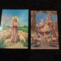 2 db húsvéti képeslap /  keresztény 1990-es évekből (egyben)