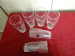 Sörös pohár, hat darab, egyben eladó, három deciliteres, Sopron 700 jelöléssel. Jókai.