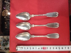 Ezüst kiskanalak, 3 db, 800-as ezüst, svájci, 16 cm-esek.