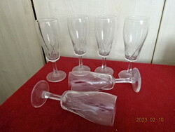 Talpas borospohár, hat darab, egyben eladó, magassága 17 cm. Jókai.