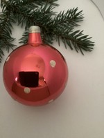 Régi üveg pöttyös gömb karácsonyfadísz