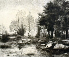 Alfred Joseph DANNEQUIN (?-1890) La Mare à Piat (Forêt de Fontainebleau) 1868