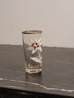 Antik mini pohár havasi gyopár mintával emlékpohár havasi gyopárral 6cm - Parád parádi?