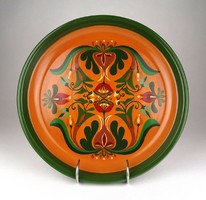 1E278 Nagyméretű kézzel festett kerámia asztalközép kínáló tál gyümölcsös tál 28.5 cm
