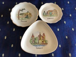 Aquincum retro souvenir bowls 2 Szombathely and mosques (Budapest sold out)