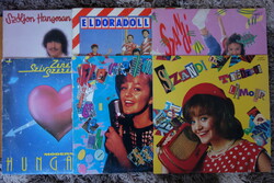 6db bakelit lemez a 80-as, 90-es évekből: Szandi, Modern Hungária, Dolly Roll, Soltész Rezső