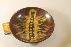 Signed glazed ceramic wall plate 871