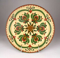 1E279 Kézzel festett kerámia asztalközép kínáló tál gyümölcsös tál 23 cm