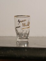 Gruss aus mistelbach - greetings from mistelbach antique mini commemorative cup with gilded rim with inscription