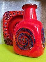 German lava ceramic vase and decorative bowl