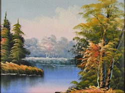 1L741 XX. századi festő : Őszi vízparti táj
