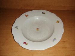 Zsolnay porcelain deep plate with flower pattern 23.5 cm (2p)
