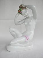 Aquincumi porcelán női akt ritka nagyobb méret 26 cm