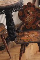 19.századi népi vadrózsás napraforgós szék