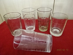 Five water glasses, each different, 2 dl. Jokai.
