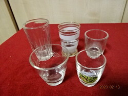 Brandy and liqueur glasses, different, five pieces. Jokai
