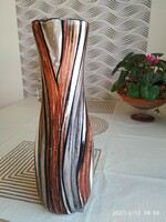 Iparművészeti csorgatott mázas váza eladó! Király kerámia váza 17 cm eladó!