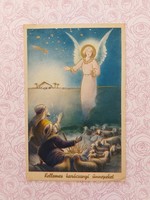 Old Christmas postcard 1947 postcard with angel