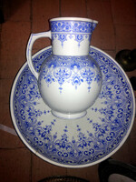 ANTIK FAJANSZ NAGYMÉRETŰ MOSDÓKÉSZLET: TÁL és VIZES KANCSÓ - Art&Decoration