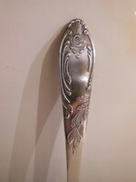 Ladle - silver-plated - antique - 26 x 9 x 3 cm - Russian - at the end of the handle - pattern on both sides