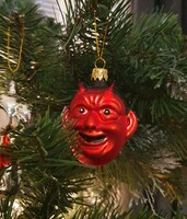 Christmas tree decoration - frosted glass devil's head (I will also post it)