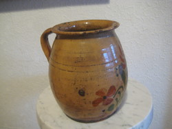 Folk pottery from Baranya, with a flower pattern, about a hundred years old, approx. 22 cm