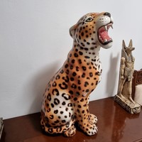 Olasz porcelán leopárd - hatalmas!