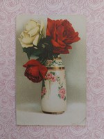 Régi képeslap levelezőlap rózsa