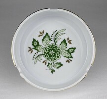 1L824 Zöld virágmintás Hollóházi porcelán hamutál 10.5 cm