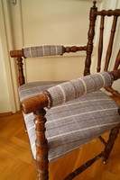 Ritkaság!  antik kárpitozott karosszék fotel szék réz kerekekkel angol vidéki stílusban