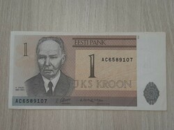 Estonia 1 kroon, krone banknote aunc 1992
