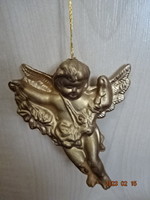 Gold colored Christmas angel, Alice, length 7 cm. Jokai.